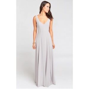 Show Me Your MuMu Jenn Maxi Dress in Dove Grey Chiffon size M‎ NWT bridesmaid